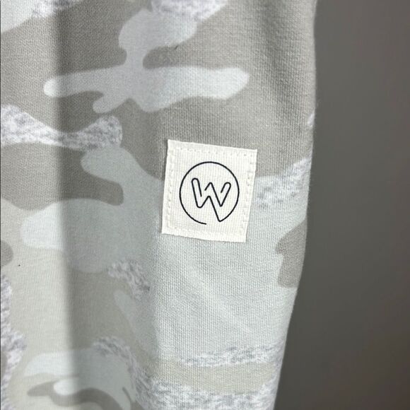 White and Gray Track Pants with Camouflage Pattern and Elastic Waistband - Picture 7 of 11